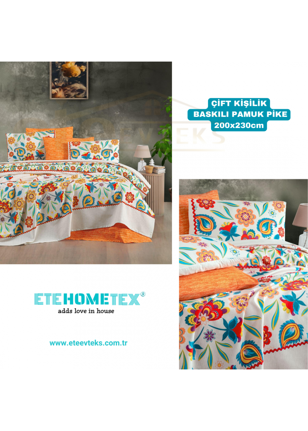 ETEHOMETEX ÇİFT KİŞİLİK BASKILI PAMUK PİKE KARNAVAL 8696474231845 ETEHOMETEX ÇİFT KİŞİLİK BASKILI PAMUK PİKE KARNAVAL 8696474231845